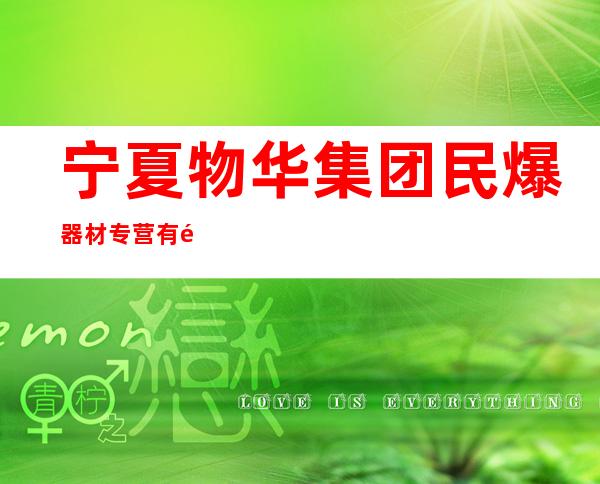 宁夏物华集团民爆器材专营有限责任公司