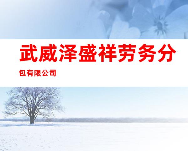 武威泽盛祥劳务分包有限公司